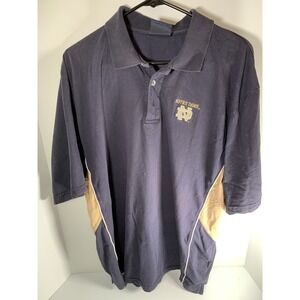 Notre Dame Fighting Irish Polo Shirt Embroidered Logo Navy And Gold Size‎ XL